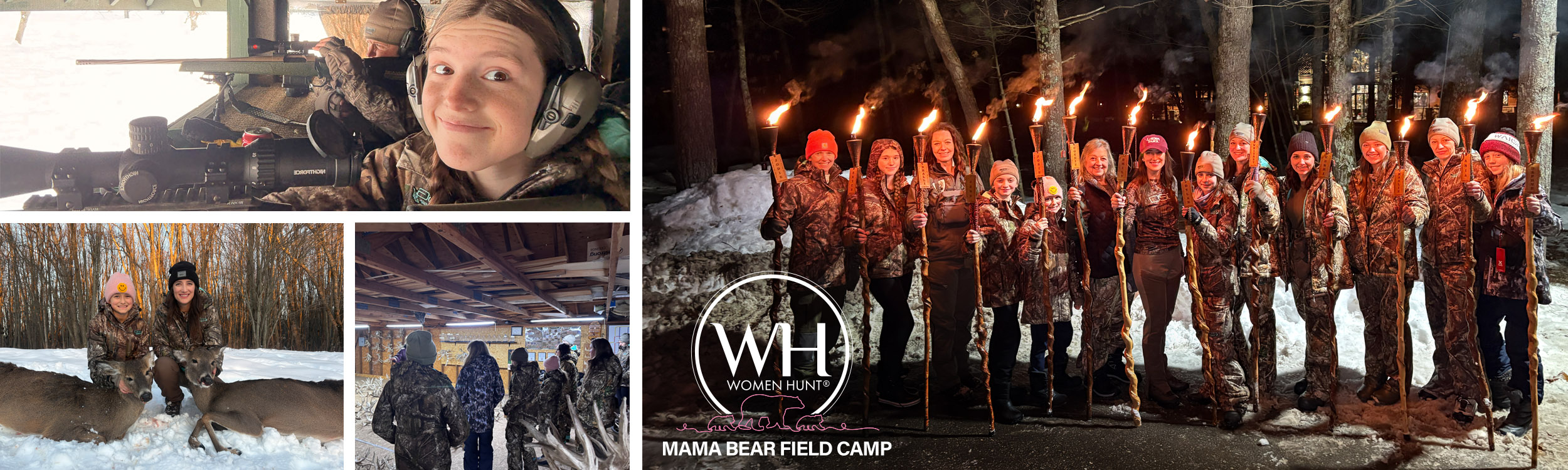 Collage of photos from the 2025 Mama Bear Field Camp